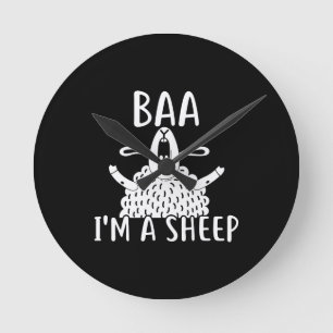 Relógio Redondo Baa I'm A Sheep Proprietário de ovinos presente