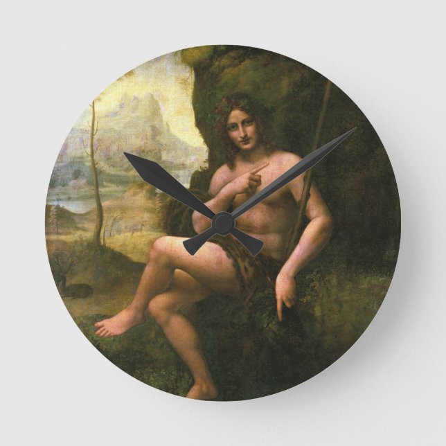 Relógio Redondo Baco, c.1695 (óleo em canvas) (Frente)