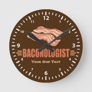 Relógio Redondo Bacon engraçado Baconologist