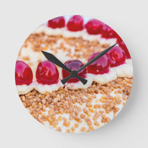 Relógio Redondo Bagaço de copa de Frankfurt com cerejas em madeir