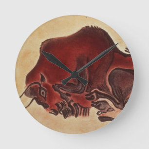 Relógio Redondo Balance a pintura de um bisonte, Magdalenian
