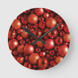 Relógio Redondo Balas Vermelhas de decoração de Natal