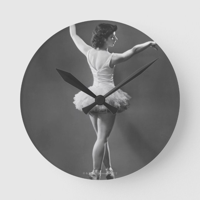 Relógio Redondo Ballerina em Tutu (Frente)