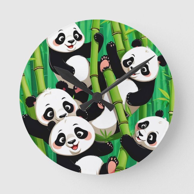Relógio Redondo Bamboo Panda (Frente)