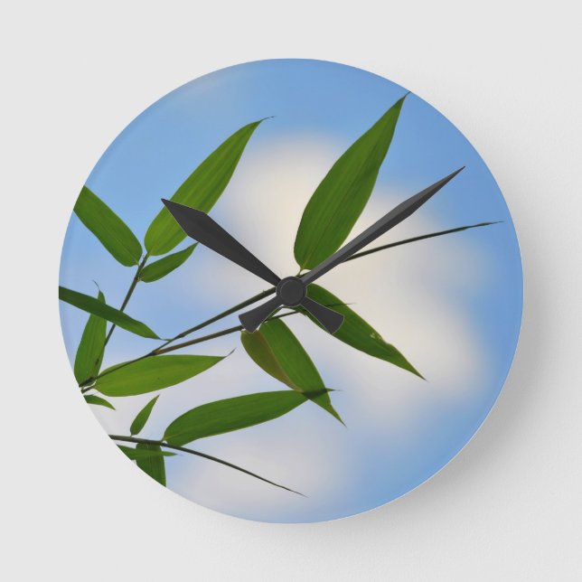 Relógio Redondo Bambu e Blue Sky Clock (Frente)