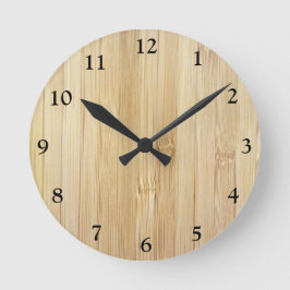 Relógio Redondo Bambu-look