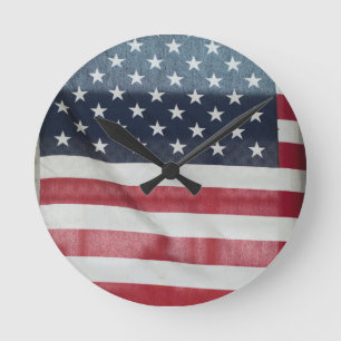 Relógio Redondo Bandeira americana no Condado de Sussex justo