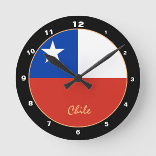 Relógio Redondo Bandeira Chilena Patriótica, Lar de Trendência Chi