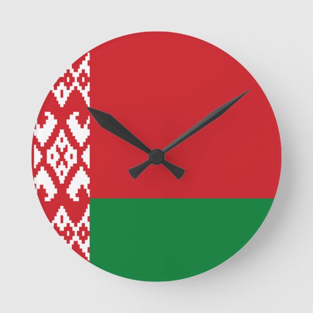 Relógio Redondo Bandeira da Bielorrússia (Frente)