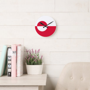 Relógio Redondo Bandeira da Gronelândia