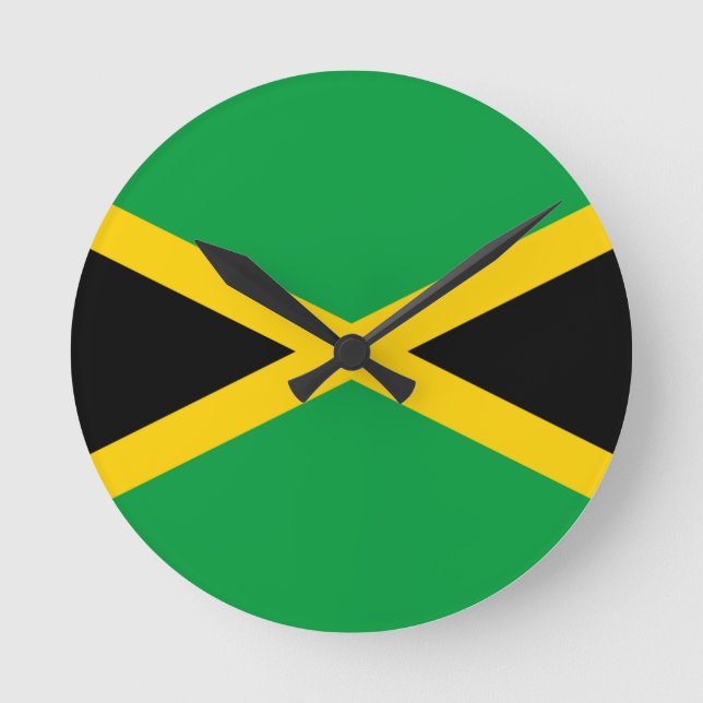 Relógio Redondo Bandeira da Jamaica (Frente)