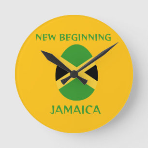 Relógio Redondo bandeira da Jamaica