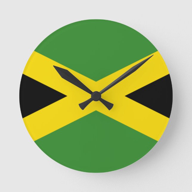 Relógio Redondo Bandeira da Jamaica Wall Clock (Frente)