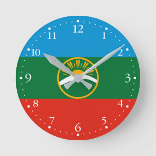 Relógio Redondo Bandeira da Karachay-Circássia
