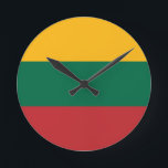 Relógio Redondo Bandeira da Lituânia<br><div class="desc">Bandeira da Lituânia</div>