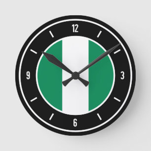 Relógio Redondo Bandeira da Nigéria