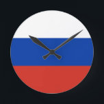 Relógio Redondo Bandeira da Rússia<br><div class="desc">Relógio de Bandeira da Rússia</div>