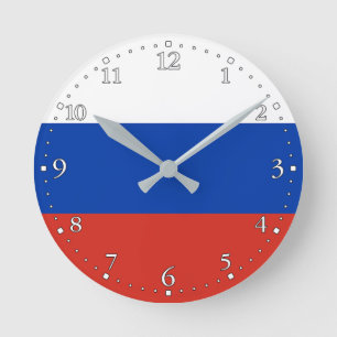 Relógio Redondo Bandeira da Rússia