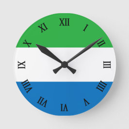 Relógio Redondo bandeira da Serra Leoa