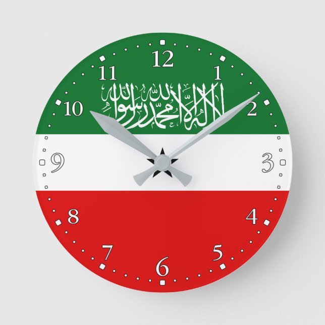Relógio Redondo Bandeira da Somalilândia (Frente)