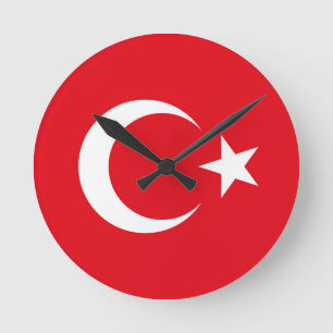 Relógio Redondo Bandeira da Turquia
