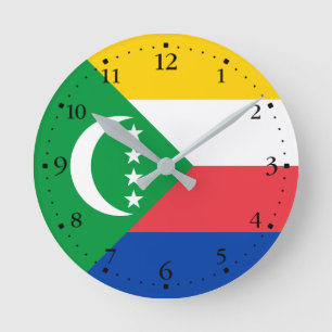 Relógio Redondo Bandeira das Comores