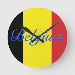 Relógio Redondo Bandeira de Bélgica