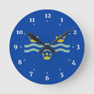 Relógio Redondo Bandeira de Cambridgeshire Square Wall Clock