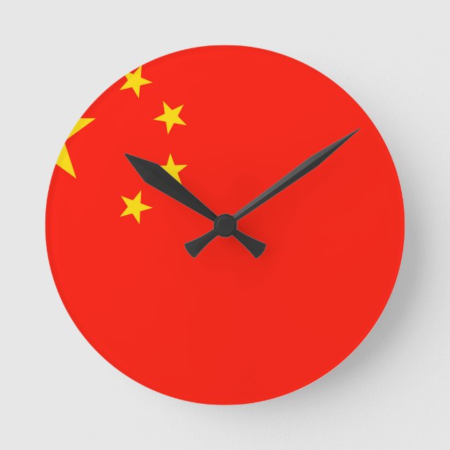 Relógio Redondo Bandeira de China - de alta qualidade (Frente)