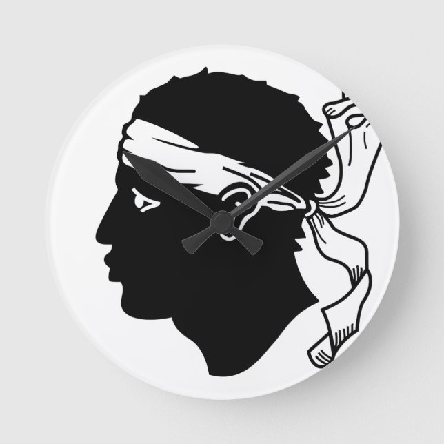 Relógio Redondo Bandeira de Córsega (Frente)