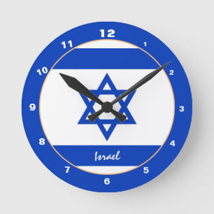 Relógio Redondo Bandeira de Israel Moderno, Residência de Israel/d
