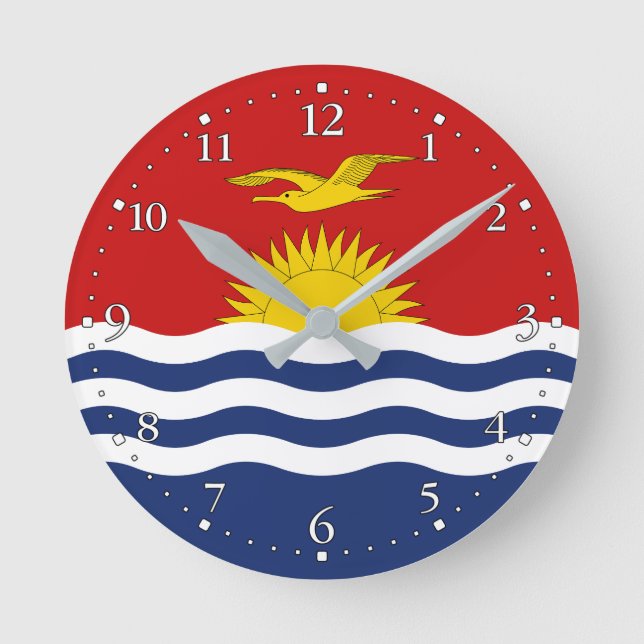 Relógio Redondo Bandeira de Kiribati (Frente)