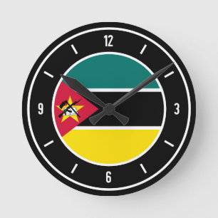 Relógio Redondo Bandeira de Moçambique