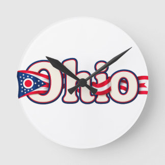 Relógio Redondo Bandeira de Ohio