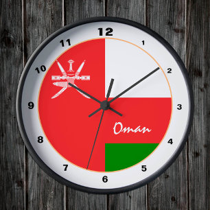Relógio Redondo Bandeira de Omã Moderna, Página Inicial de Omã / d