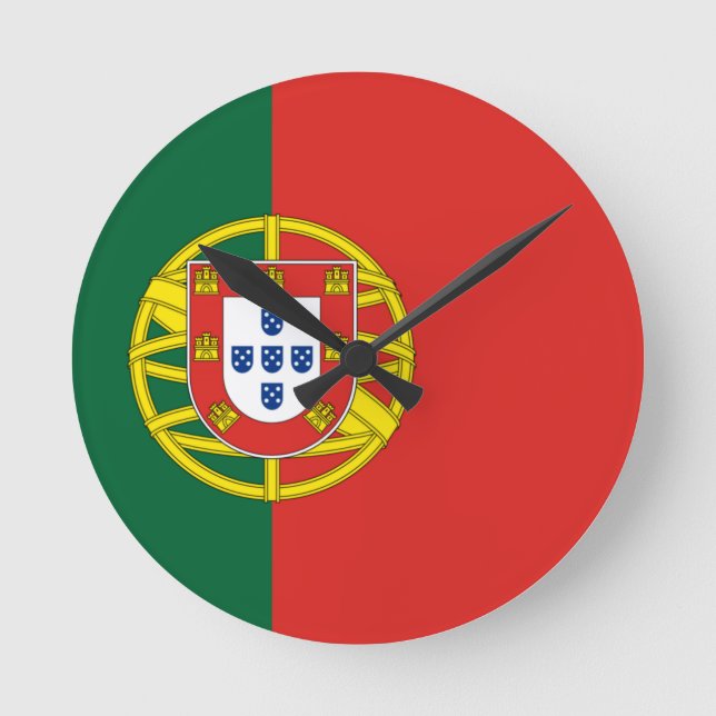 Relógio Redondo Bandeira de Portugal (Frente)