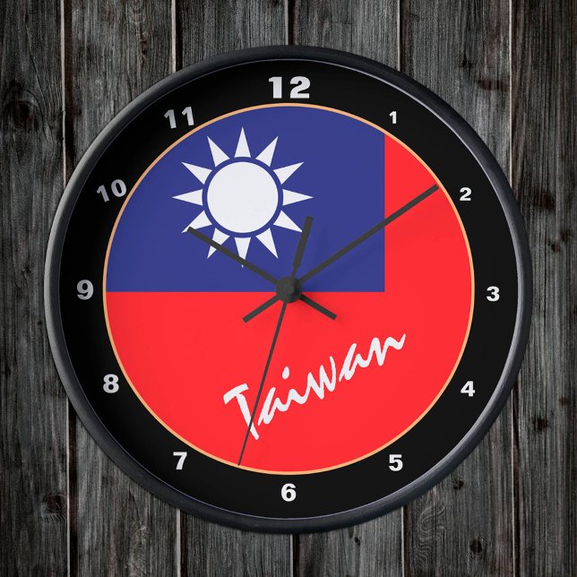 Relógio Redondo Bandeira de Taiwan, Página inicial patriótica/desi (Criador carregado)