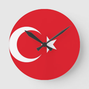 Relógio Redondo Bandeira de Turquia