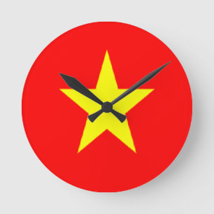 Relógio Redondo bandeira de Vietnam