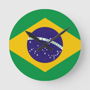 Relógio Redondo Bandeira do Brasil