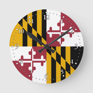 Relógio Redondo Bandeira do Estado de Maryland