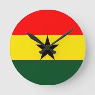 Relógio Redondo Bandeira do Gana
