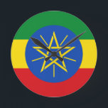 Relógio Redondo Bandeira do Muro da Etiópia<br><div class="desc">Bandeira do Muro da Etiópia</div>