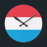 Relógio Redondo Bandeira do Muro do Luxemburgo<br><div class="desc">Bandeira do Muro do Luxemburgo</div>