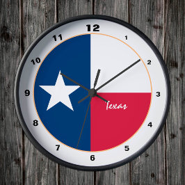 Relógio Redondo Bandeira do Texas e moda / design Texas EUA