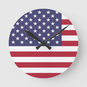 Relógio Redondo Bandeira dos Estados Unidos Americanos