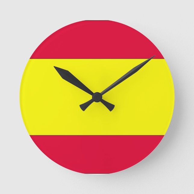Relógio Redondo Bandeira Espanhola (Frente)