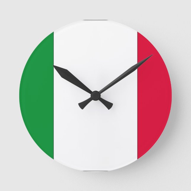 Relógio Redondo Bandeira Italiana (Frente)
