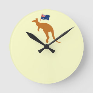Relógio Redondo bandeira kangaroo australia