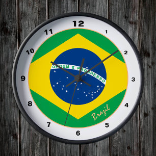 Relógio Redondo Bandeira Moderna do Brasil, Trendência Brasil Casa